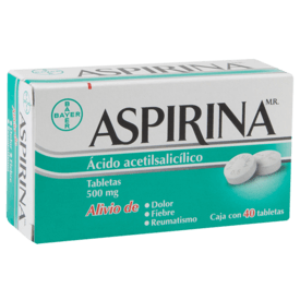 Aspirina 500 mg Oral 40 Tabletas Aspirina 500 mg Oral 40 Tabletas