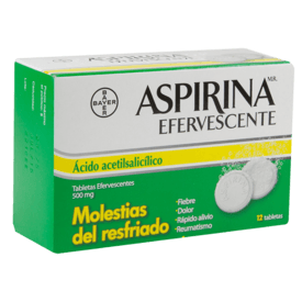 Aspirina Efervescente 500mg Oral 12 Tabletas