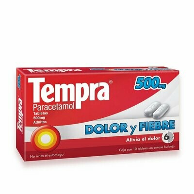 Tempra 500mg Oral 10 Tabletas Tempra 500mg Oral 10 Tabletas