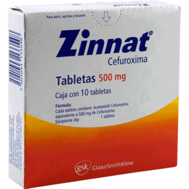 Zinnat 500mg oral 10 Tabletas