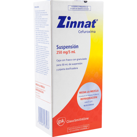 Zinnat 250mg  Suspensión oral 50mL