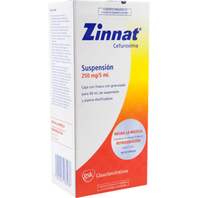 Zinnat 250mg Suspensión oral 50mL Zinnat 250mg Suspensión oral 50mL