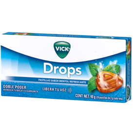 Vick Pastillas Mentol 40g con 20 piezas Vick Pastillas Mentol 40g con 20 piezas