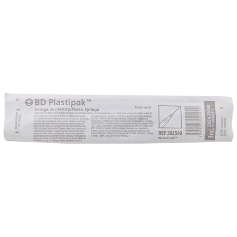Jeringa Plastipak 3mL 22x32mm Negro