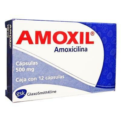 Amoxil 500mg caja con 12 Cápsulas