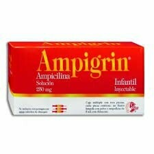 Ampigrin 250mg solucion inyectable caja con 3 ampolletas