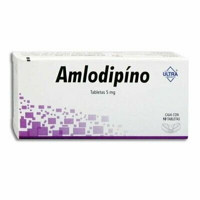 Amlodipino 5mg oral 10 tabletas