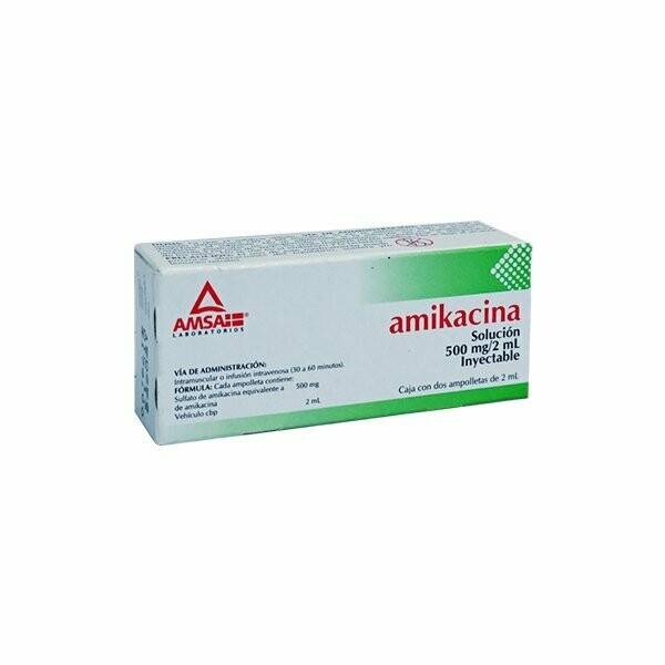 Amikacina 500mg Solucion Inyectable 2 Ampolletas Amikacina 500mg Solucion Inyectable 2 Ampolletas