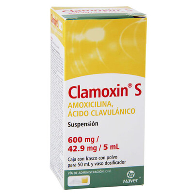 Clamoxin S 600mg Suspensión oral 50mL Clamoxin S 600mg Suspensión oral 50mL