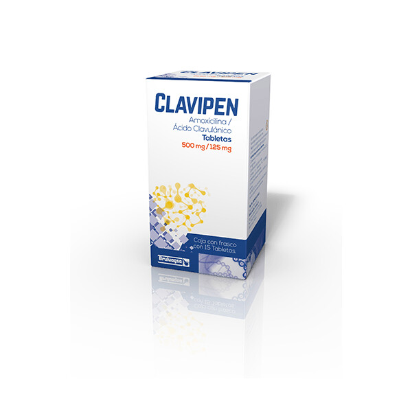 Clavipen 500/125mg oral 10 tabletas