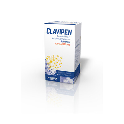 Clavipen 500/125mg oral 10 tabletas