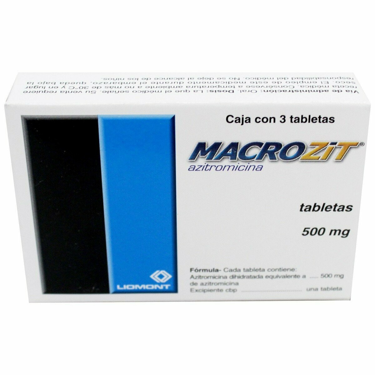 Macrozit 500mg oral 3 tabletas