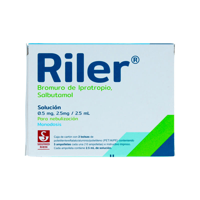 Riler Solución para nebulizar 10 Ampolletas