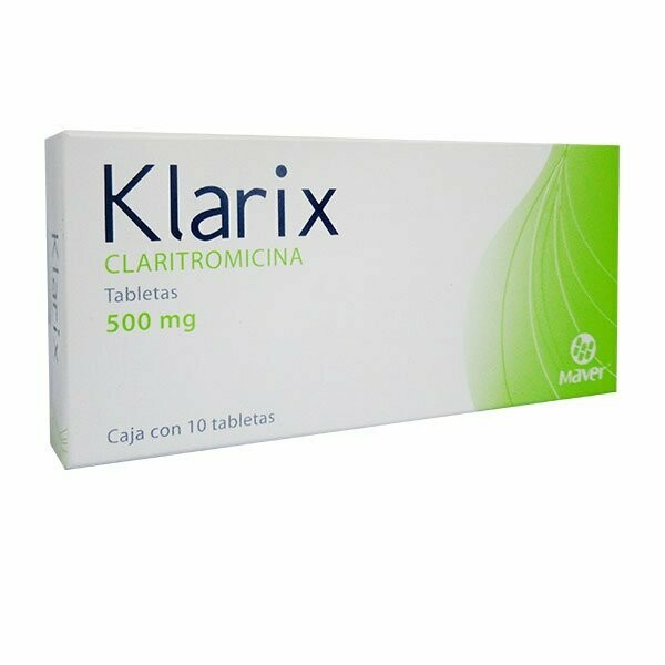 Klarix 500mg oral 10 tabletas