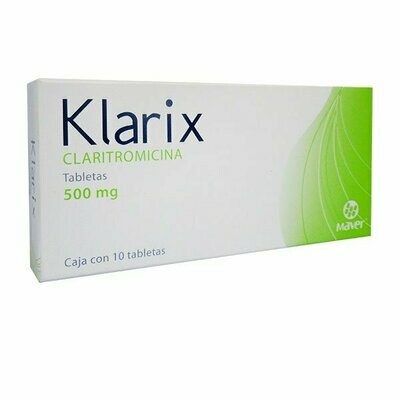 Klarix 500mg oral 10 tabletas