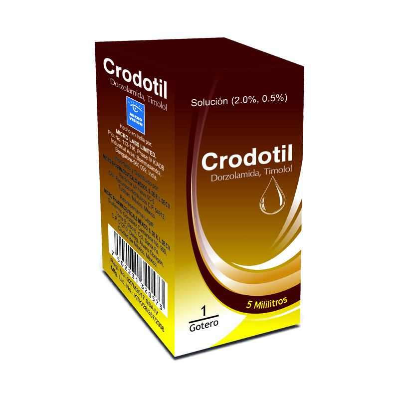 Crodotil Gotas oftalmicas Caja con frasco gotero con 5mL