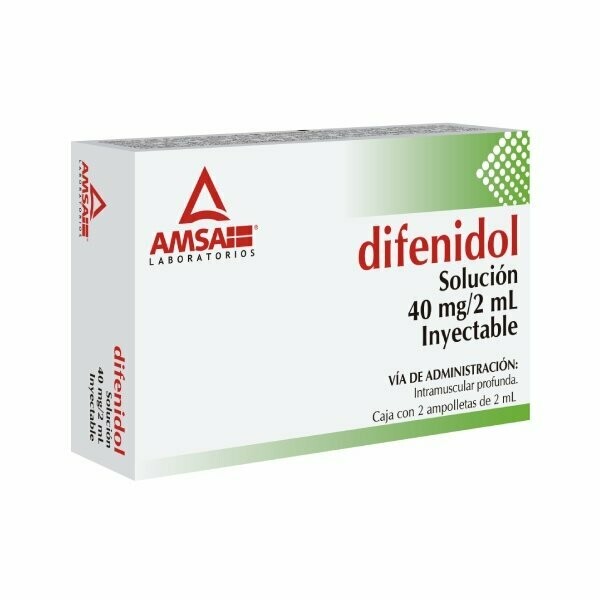 Difenidol 40mg Solución Inyectable 2 Ampolletas