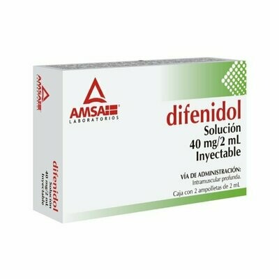Difenidol 40mg Solución Inyectable 2 Ampolletas Difenidol 40mg Solución Inyectable 2 Ampolletas