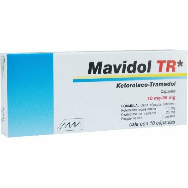 Mavidol TR 10/25mg oral 10 Cápsulas