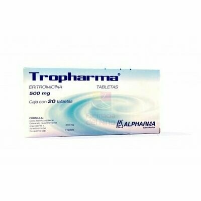 Tropharma 500mg oral 20 tabletas