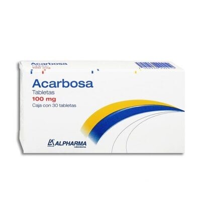 Acarbosa 100mg oral 30 Tabletas
