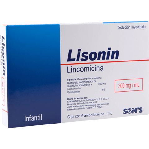 Lisonin 300mg Solucion Inyectable 6 ampolletas