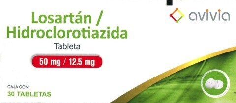 Losartán/Hidroclorotiazida oral 50/12.5mg  15 Tabletas