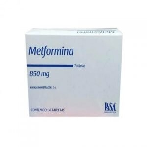 Metformina 850mg oral  30 Tabletas
