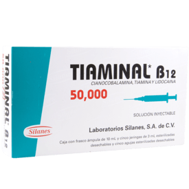 Tiaminal B12 50,000 Solucion Inyectable 5 ampulas Tiaminal B12 50,000 Solucion Inyectable 5 ampulas