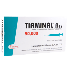 Tiaminal B12 50,000 Solucion Inyectable 5 ampulas