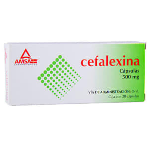 Cefalexina 500mg Oral 20 capsulas