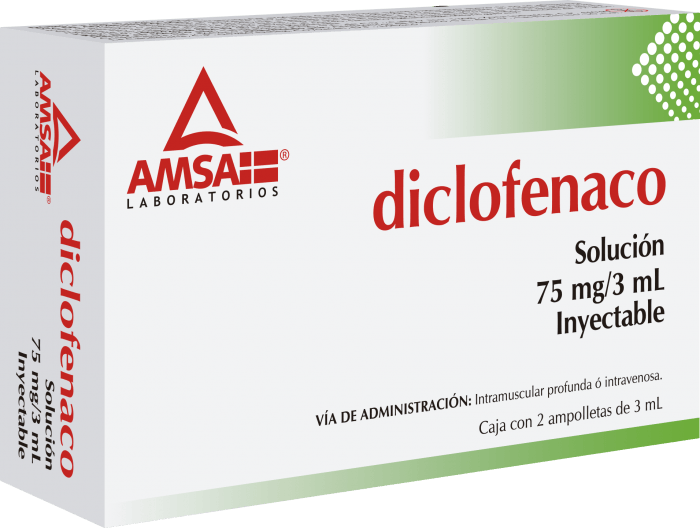 Diclofenaco 75mg Solución Inyectable 2 Ampolletas