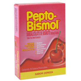 Pepto Bismol Oral Cereza 24 Tabletas