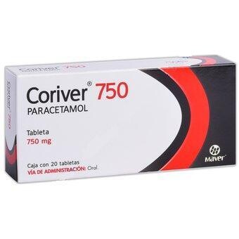 Coriver 750mg oral con 10 tabletas