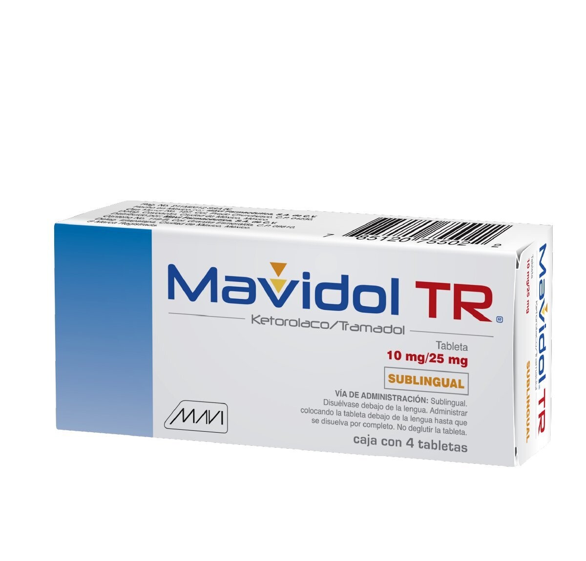 Mavidol TR Oral Sublingual  4 Tabletas