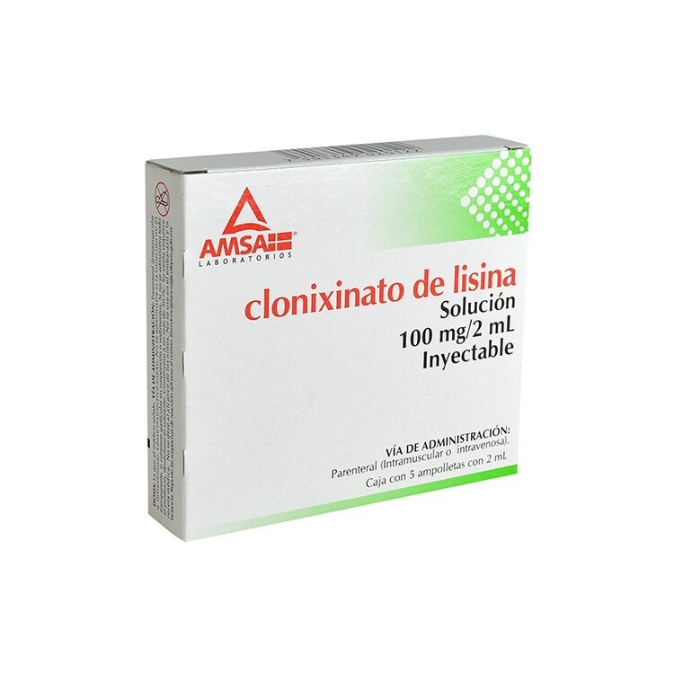 Clonixinato de Lisina 100mg Solución Inyectable 5 Ampolletas