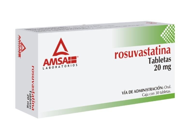 Rosuvastatina 20mg 15 tabletas