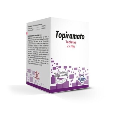 Topiramato 25mg oral 60 tabletas Topiramato 25mg oral 60 tabletas