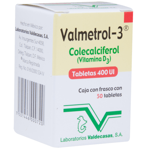 Valmetrol-3 400UI oral 50 Tabletas Valmetrol-3 400UI oral 50 Tabletas