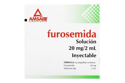 Furosemida 20mg Solución Inyectable 5 Ampolletas 2mL c/u