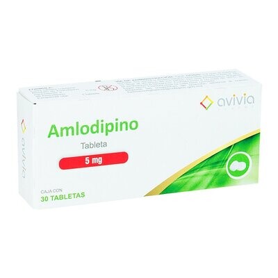 Amlodipino 5mg oral 30 tabletas