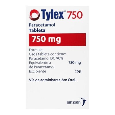 Tylex 750mg oral 20 Tabletas