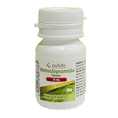 Metoclopramida 10mg oral 20 tabletas