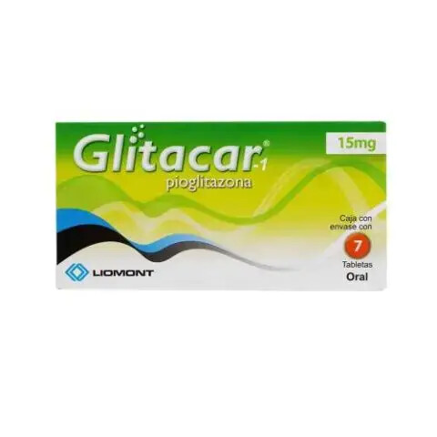 Glitacar 15mg oral  7 tabletas
