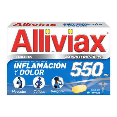 Alliviax 550mg oral 10 tabletas