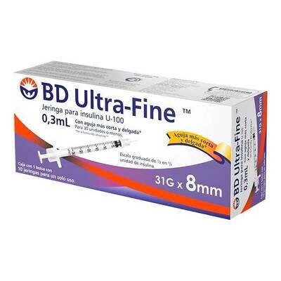 Jeringa Insulina Ultrafine 0.3mL 31Gx8mm