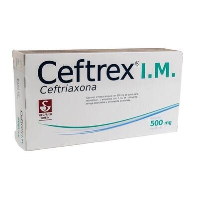 Ceftrex IM 500mg Solución Inyectable 1 ampula