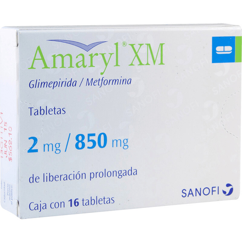 Amaryl XM 2/850mg Oral 16 Tabletas