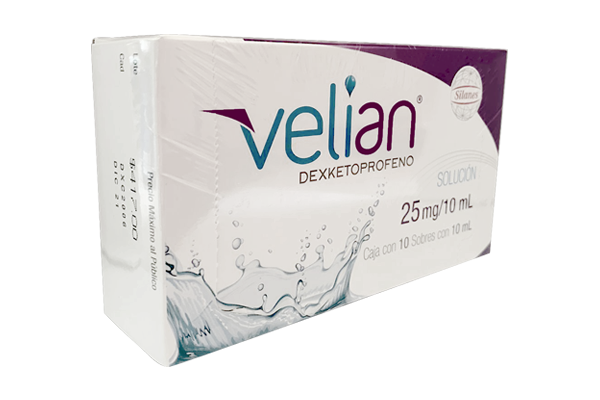 Velian 25mg oral 10 sobres 10mL