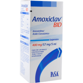 Amoxiclav BID 400/57.14mg Suspensión oral 70mL Amoxiclav BID 400/57.14mg Suspensión oral 70mL